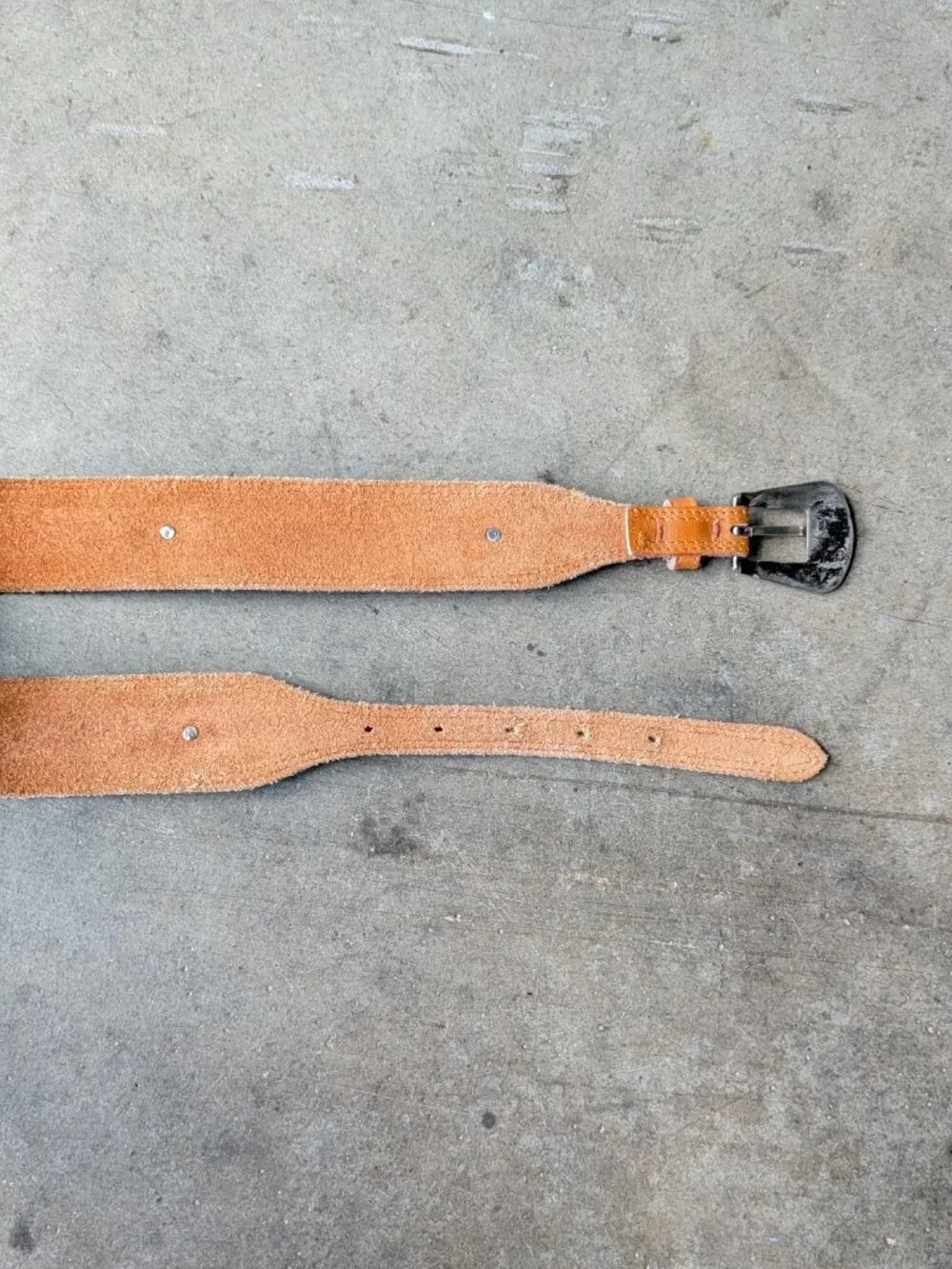Vintage Southwestern Brown Leather Silver Metal Concho Belt
